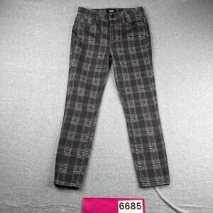 Paige Hoxton Ankle Plaid Print Jeans Womens Size 28 Casual
